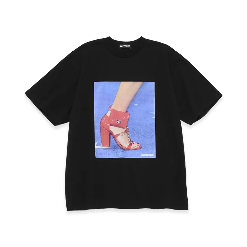 GOD SELECTION XXX Red Heel & Pouch Photo Tee GX-S26-ST-14 "Black"
