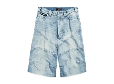 BALENCIAGA Men's Knee Dart Shorts "Light Blue"