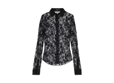 BALENCIAGA Women's Embroidered Fitted Shirt "Black"
