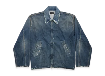 BALENCIAGA Zip Up Denim Jacket "Blue"