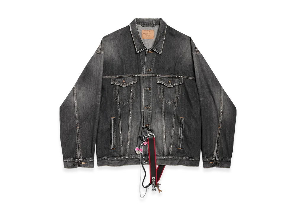 BALENCIAGA Oversized Charm Denim Jacket "Dark Grey"