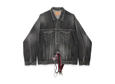 BALENCIAGA Oversized Charm Denim Jacket "Dark Grey"