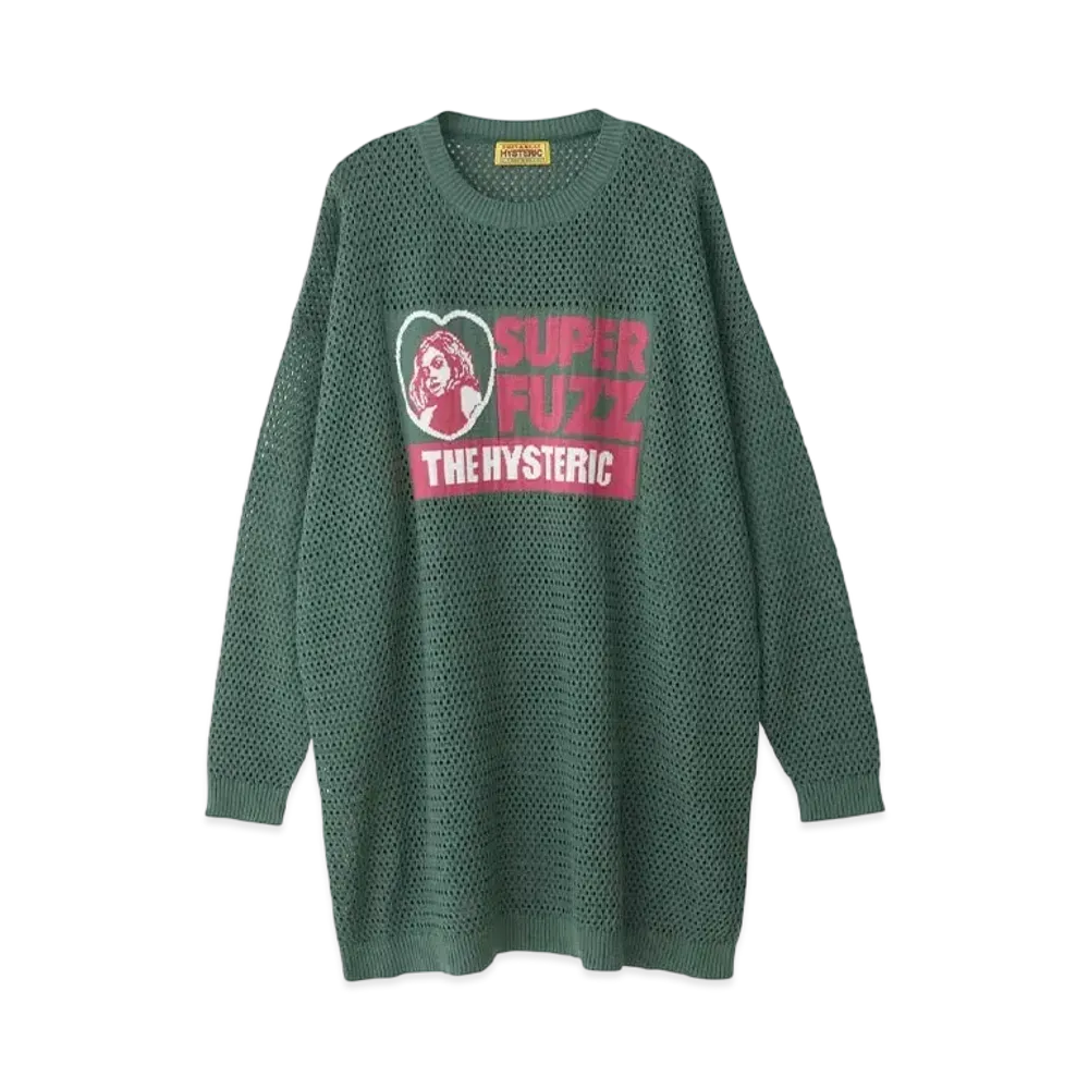 HYSTERIC GLAMOUR Super Fuzz Jacquard Mesh Dress "Green"