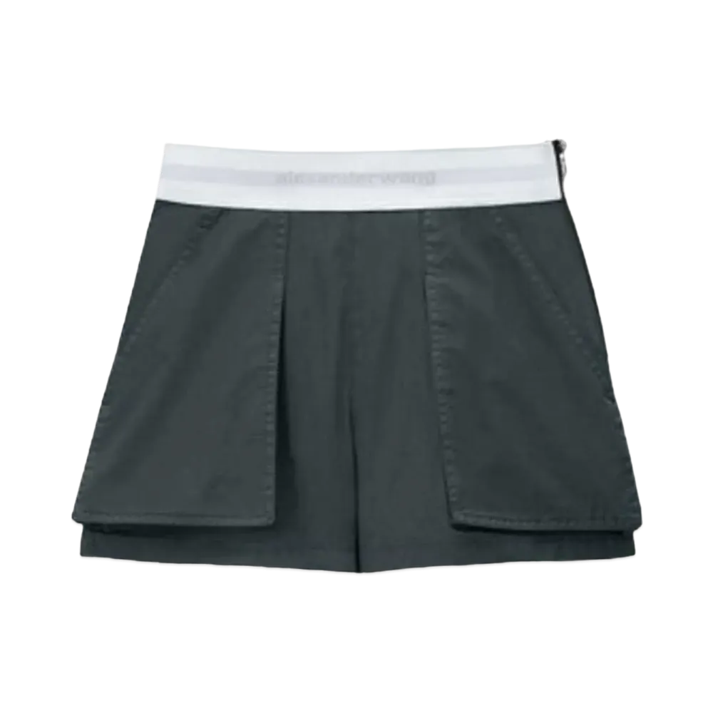 Alexander Wang High Waist Cargo Rave Shorts "Off Black"