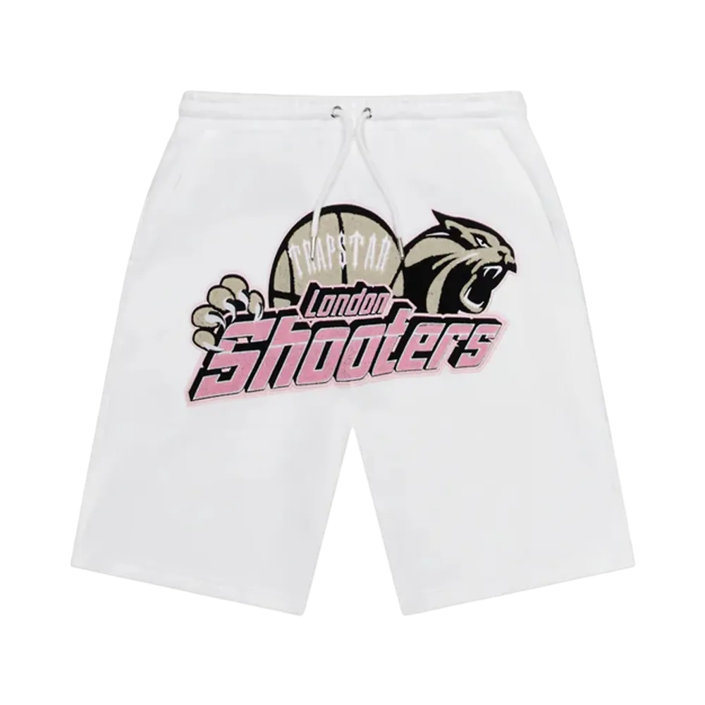 TRAPSTAR x SHOOTERS Chenille Short Set "White/Pink"