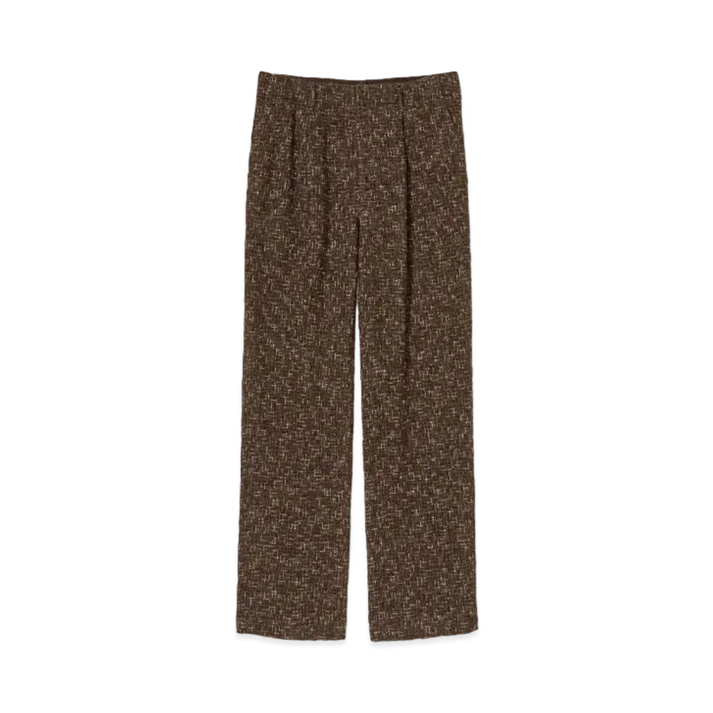 AURALEE Homespun Tweed Slacks "Dark Brown"