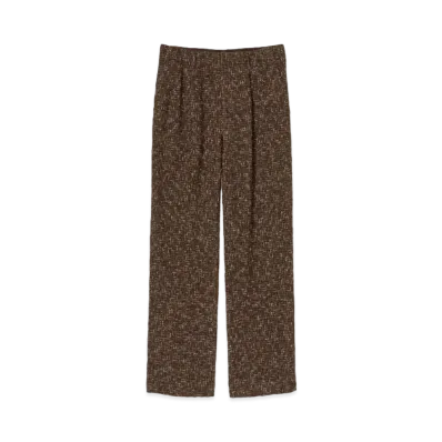 AURALEE Homespun Tweed Slacks "Dark Brown"