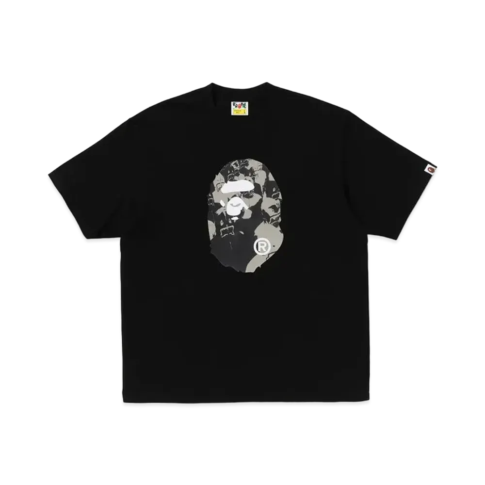 A BATHING APE Shark Seijin Ape Head Relaxed Fit Tee "Black"