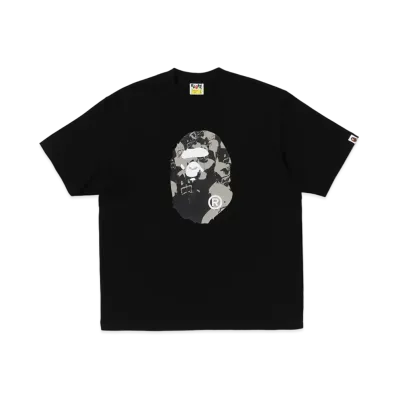 A BATHING APE Shark Seijin Ape Head Relaxed Fit Tee "Black"