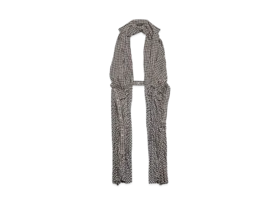 BALENCIAGA Pleated Dress Stola "Black/Off White"