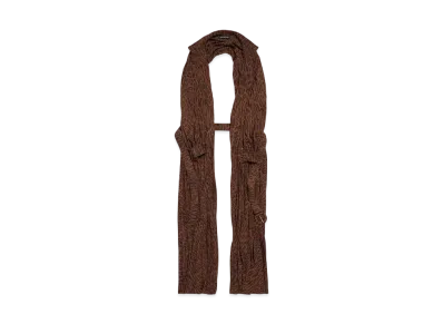 BALENCIAGA Pleated Dress Stola "Brown"