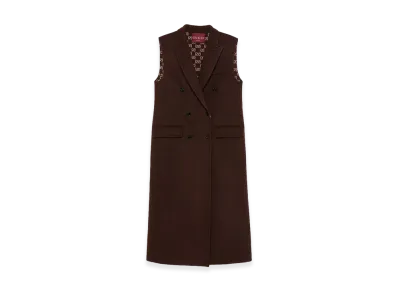 GUCCI Women's Wool Blend Vest "Brown"