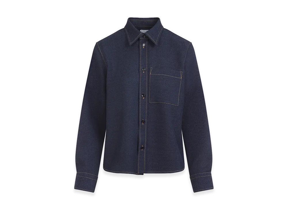 Bottega Veneta Women's Wool Drill Shirt "Blue"