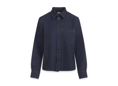 Bottega Veneta Women's Wool Drill Shirt "Blue"