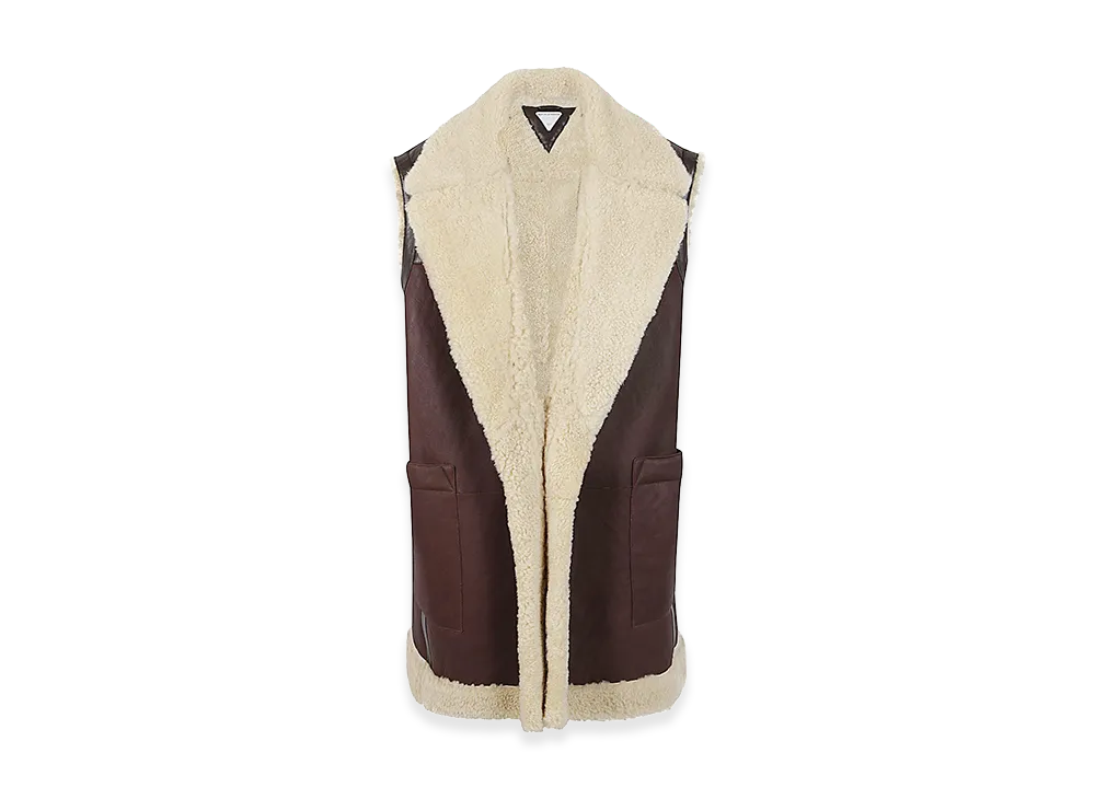 Bottega Veneta Women's Leather Vest "Brown"