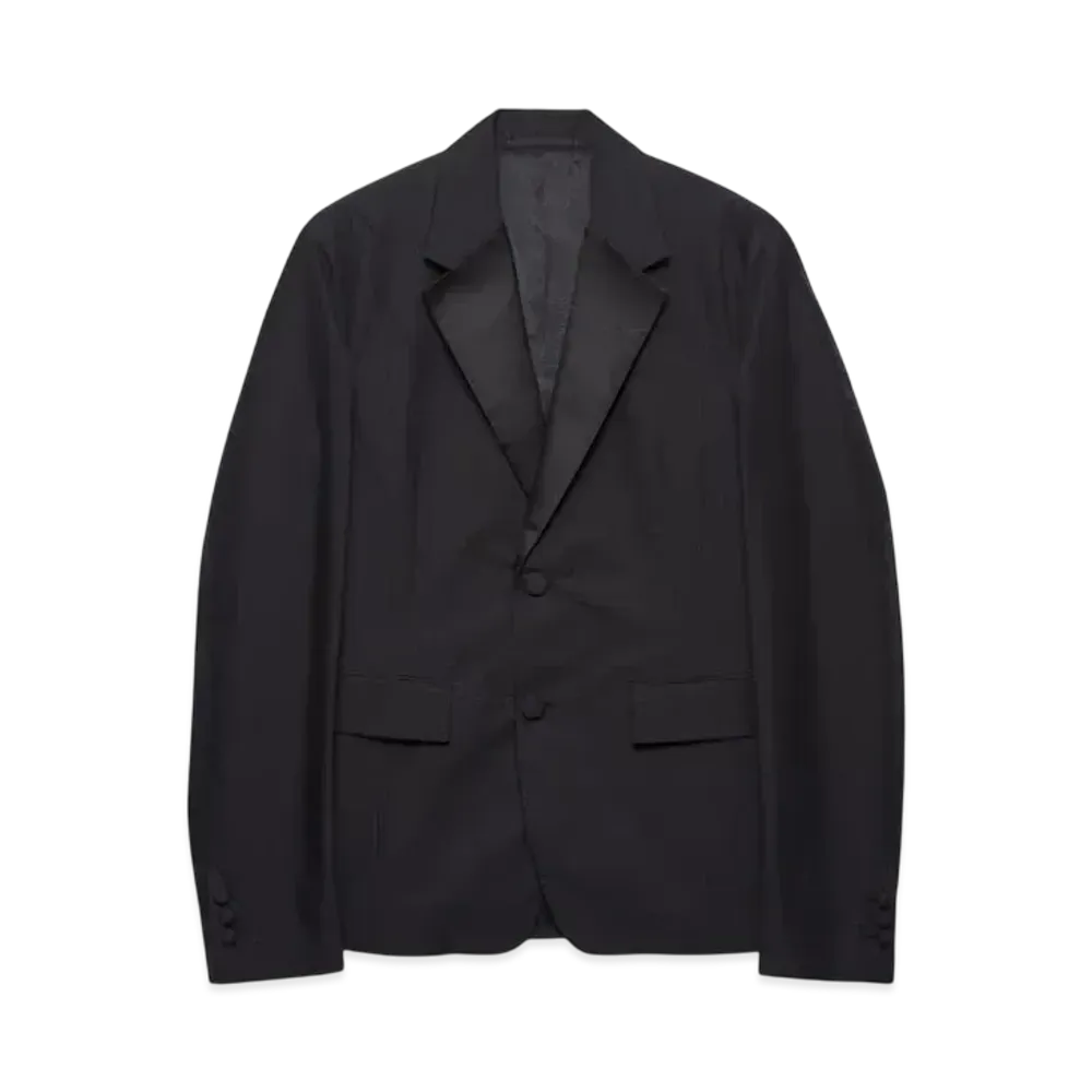 PRADA Men's Cotton Blend Single-Breasted Jacket "Black"