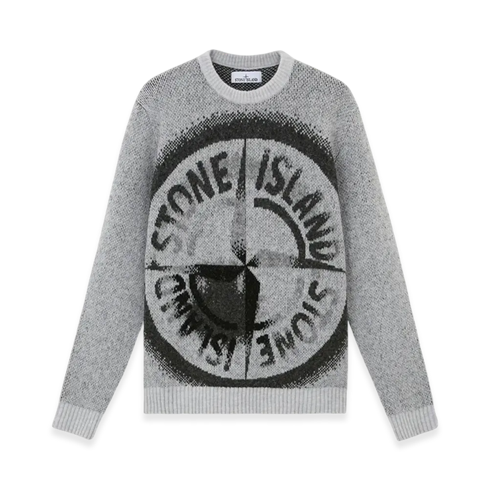 Stone Island 522D1 Gauzed Effect Wool Blend Loose Fit Crewneck Sweater - 24FW "Grey"