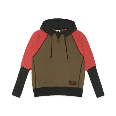 SYUMAN. Freedom Sleeve Sweat-Hoodie "Brown/Red"