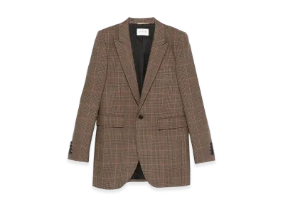 Saint Laurent Women's Simple Button Jacket "Brown"