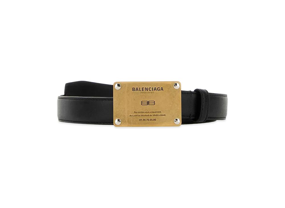 BALENCIAGA Women's Leather Lola Belt "Black"