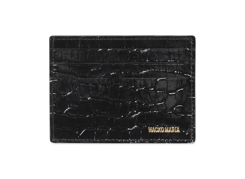 WACKO MARIA x Dormeuil Crocodile Embossed Leather Card Case "Black"