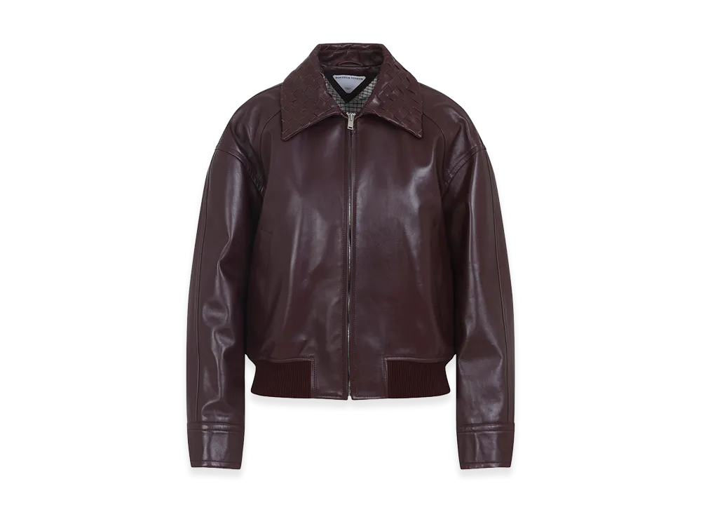 Bottega Veneta Women's Leather Jacket "Burgundy"