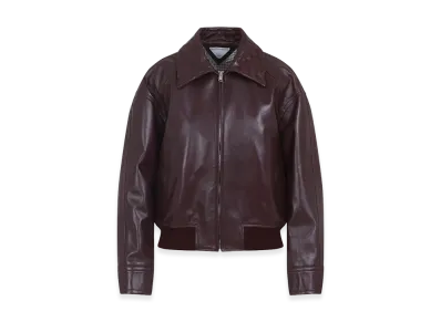 Bottega Veneta Women's Leather Jacket "Burgundy"