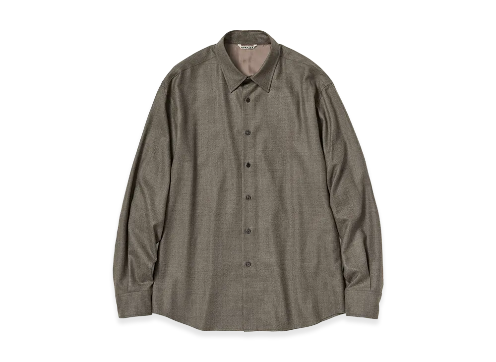 AURALEE Super Light Wool Shirt "Top Brown"