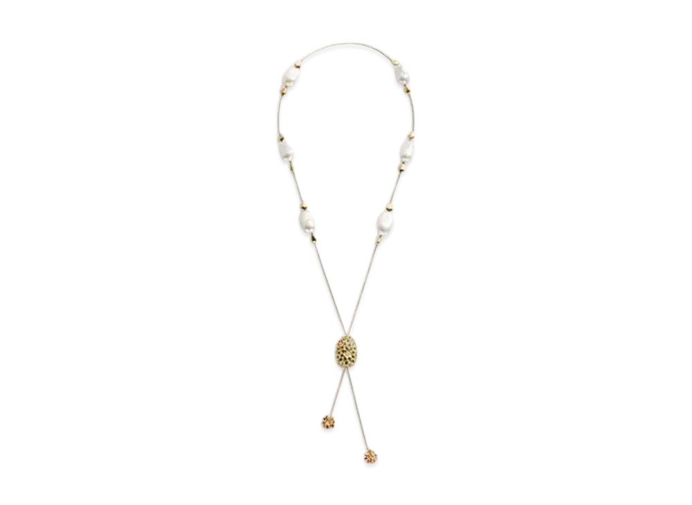 Bottega Veneta Rana Pearls Necklace "White/Avocado"