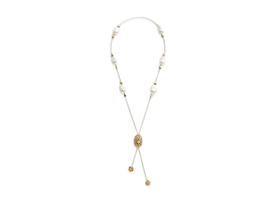 Bottega Veneta Rana Pearls Necklace "White/Avocado"