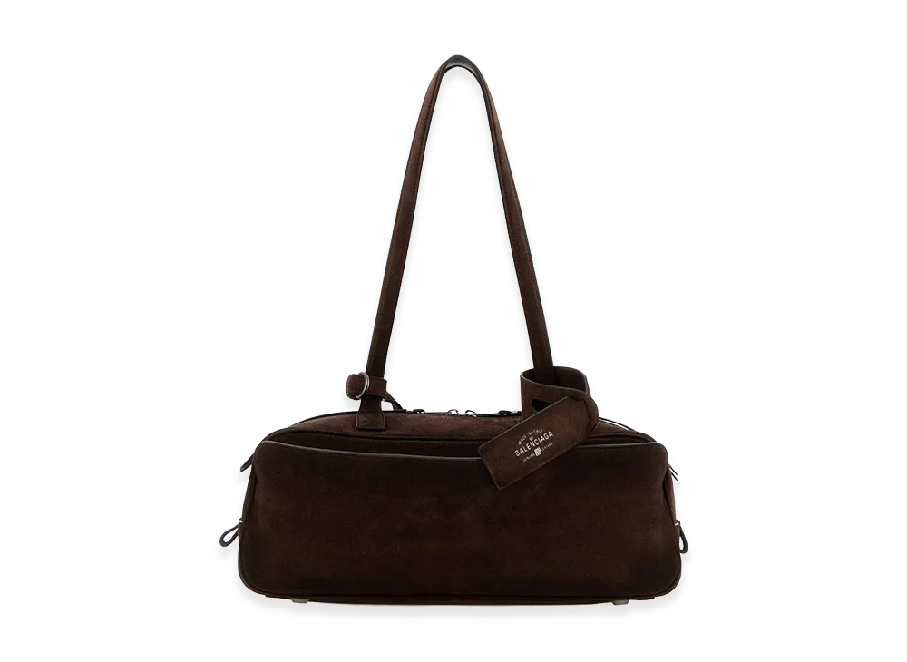 BALENCIAGA Women's Carrie Bowling Bag Small "Brown"