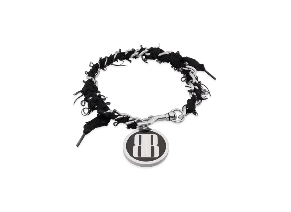 BALENCIAGA Nano Lace Choker "Antique Silver/Black"