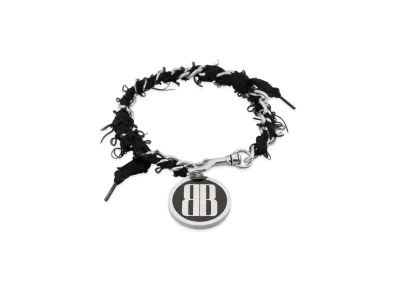 BALENCIAGA Nano Lace Choker "Antique Silver/Black"