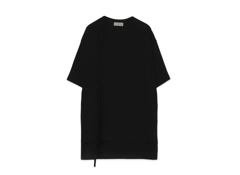 Yohji Yamamoto Pour Homme COTTON SMOOTH LAYERED HALF SLEEVES "Black"