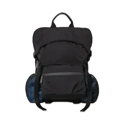 Bottega Veneta Small Paper Feel Nylon Backpack "Black/Primary Blue"