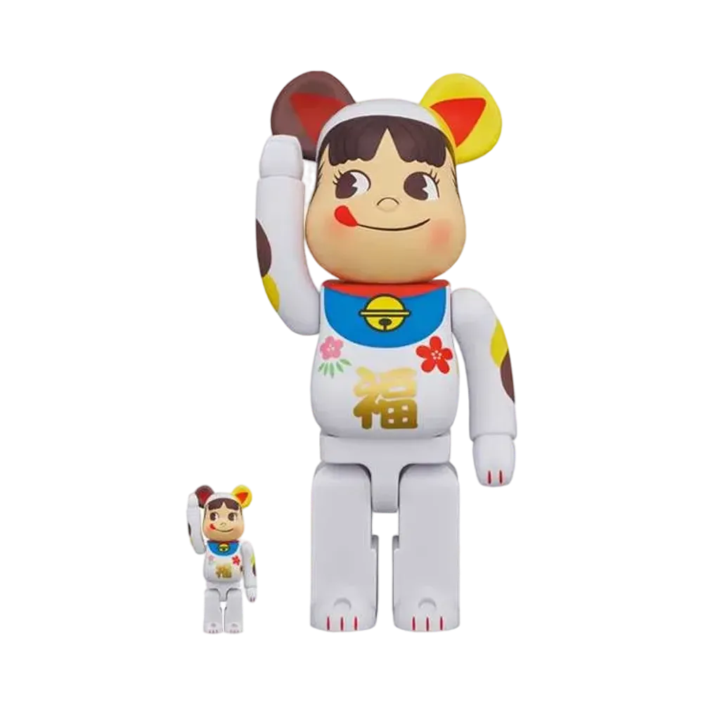 Bearbrick Maneki Neko Peko-chan Fortune 100% & 400%