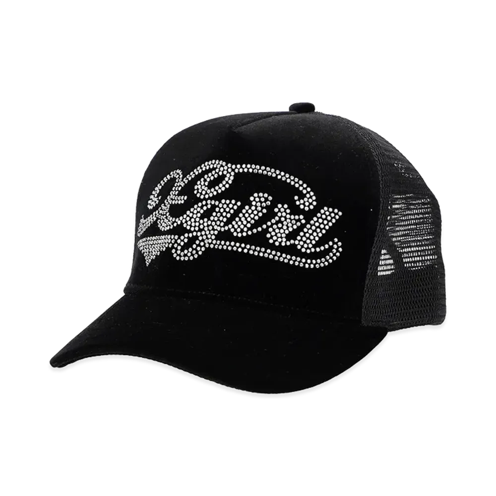 X-Girl Women's Velour Trucker Cap "Black"
