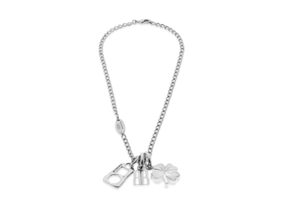 BALENCIAGA Carousel Clover Collector Necklace "Silver"