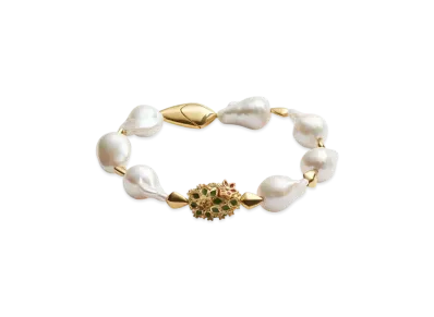 Bottega Veneta Rana Pearls Bracelet "White/Avocado"