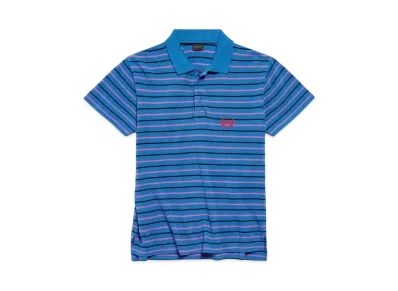 BALENCIAGA Men's Laurel Classic Fitted Polo "Blue/Pink/Black"
