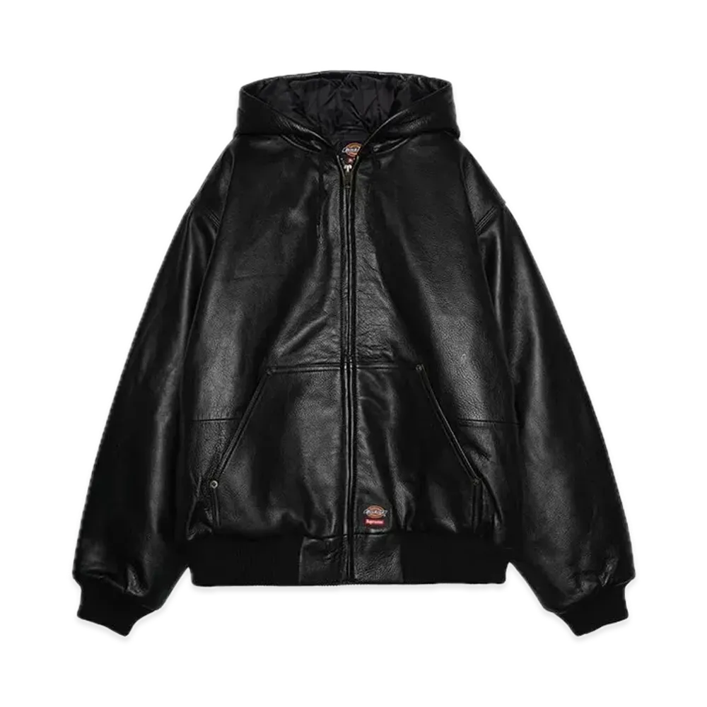 Supreme x Dickies Hooded Leather Work Jacket "Black"