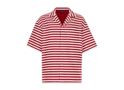 GUCCI Embroidered Cotton Blend Shirt "Stripped"