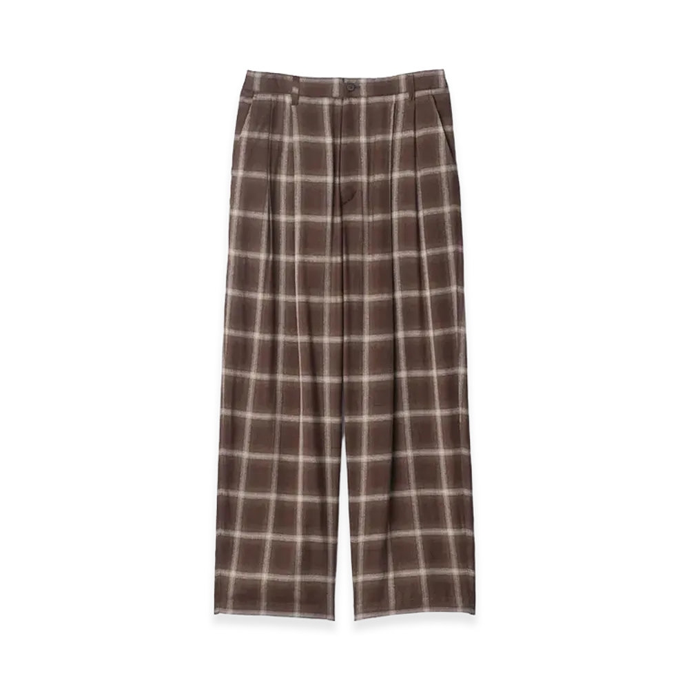 ssstein LY/VIS Check Wide Easy Trousers "Brown Ombre"