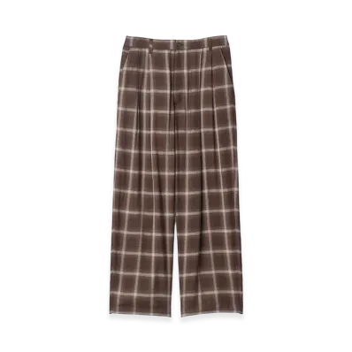 ssstein LY/VIS Check Wide Easy Trousers "Brown Ombre"