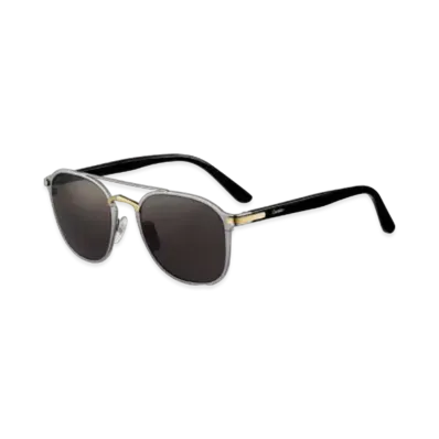 Cartier C de Cartier Sunglasses "Black/Gold/Dark Gray"