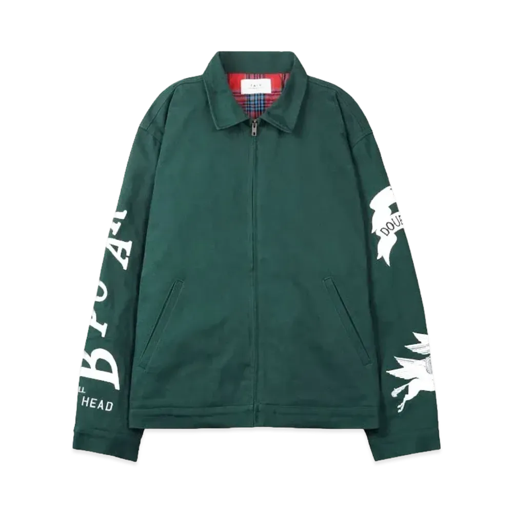TAIN DOUBLE PUSH EMBROIDERY WORK JACKET "GREEN"