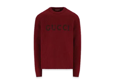 GUCCI Intarsia Sweater "Burgundy"