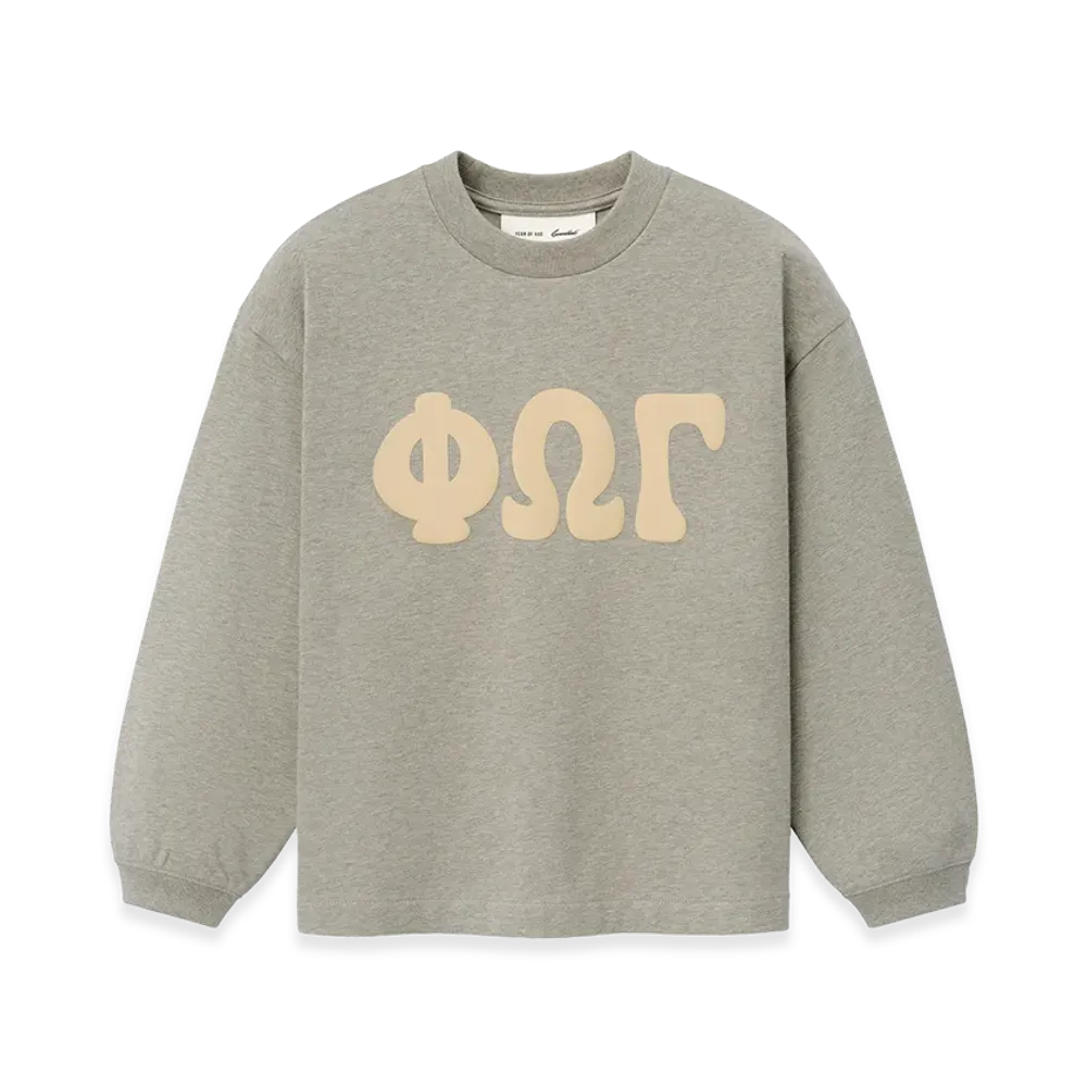 FEAR OF GOD ESSENTIALS Kids Merch Long Sleeve Tee "Seal Heather"