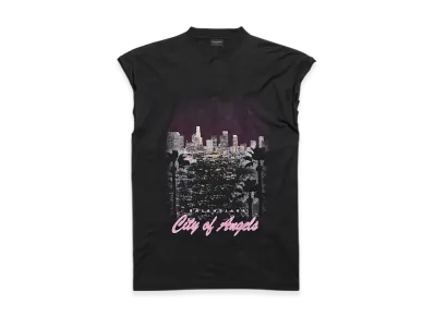 BALENCIAGA Men's City Of Angels Sleeveless T-Shirt "Fade Black"
