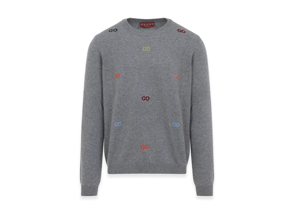 GUCCI GG Intarsia Sweater "Gray"